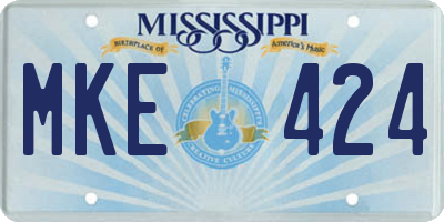 MS license plate MKE424
