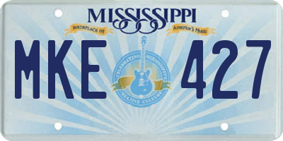 MS license plate MKE427