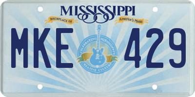 MS license plate MKE429