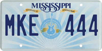 MS license plate MKE444