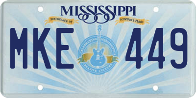 MS license plate MKE449