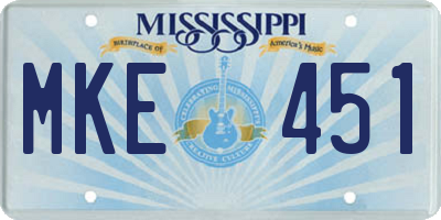 MS license plate MKE451