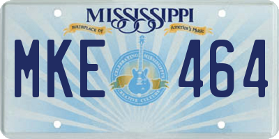 MS license plate MKE464