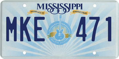 MS license plate MKE471