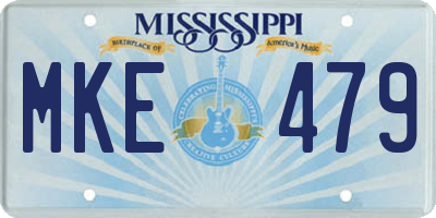 MS license plate MKE479