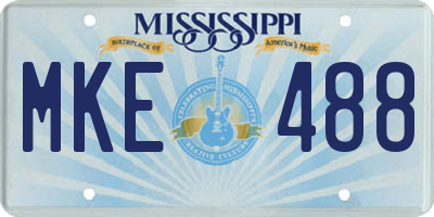 MS license plate MKE488