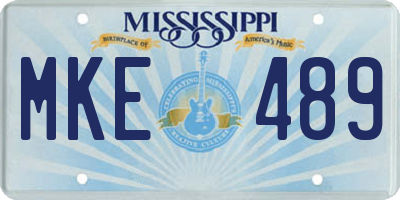MS license plate MKE489