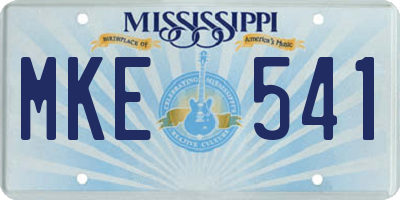 MS license plate MKE541