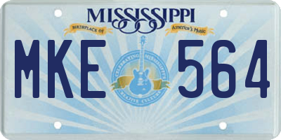 MS license plate MKE564