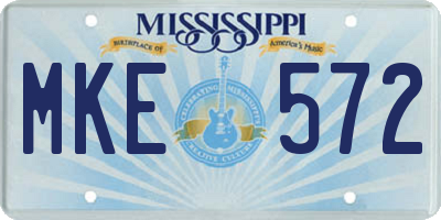 MS license plate MKE572