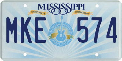 MS license plate MKE574