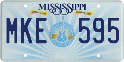 MS license plate MKE595