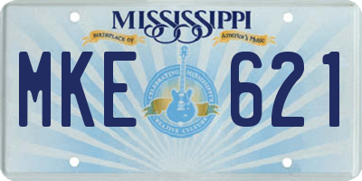MS license plate MKE621