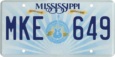 MS license plate MKE649