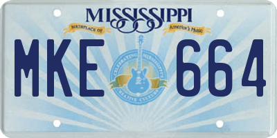 MS license plate MKE664