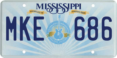 MS license plate MKE686