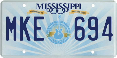 MS license plate MKE694