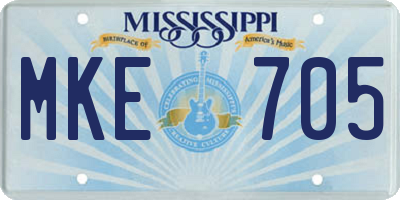 MS license plate MKE705