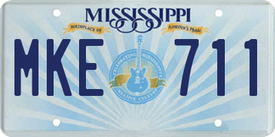 MS license plate MKE711