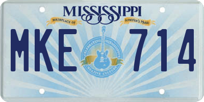 MS license plate MKE714