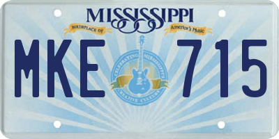 MS license plate MKE715