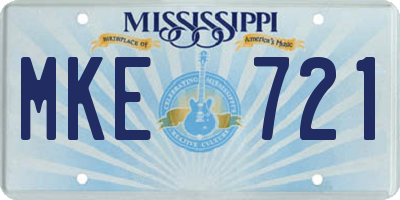 MS license plate MKE721