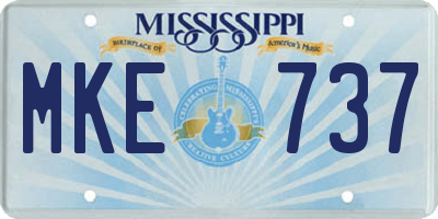 MS license plate MKE737