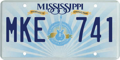 MS license plate MKE741