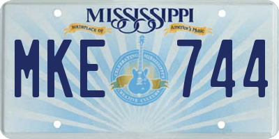 MS license plate MKE744