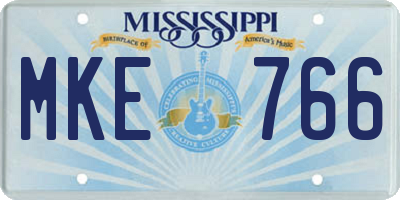 MS license plate MKE766