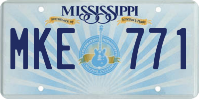 MS license plate MKE771