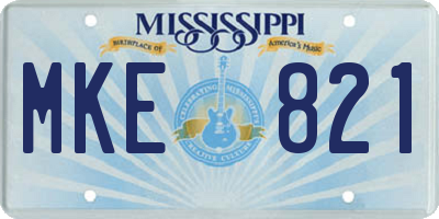 MS license plate MKE821
