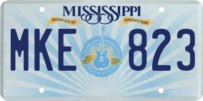MS license plate MKE823