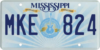 MS license plate MKE824