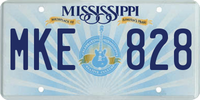 MS license plate MKE828
