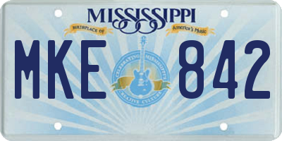 MS license plate MKE842