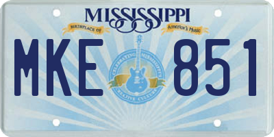 MS license plate MKE851