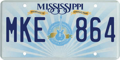 MS license plate MKE864