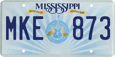 MS license plate MKE873