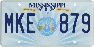 MS license plate MKE879