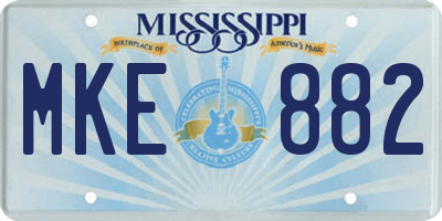 MS license plate MKE882