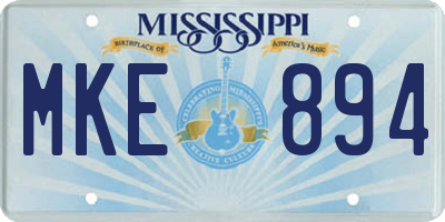 MS license plate MKE894