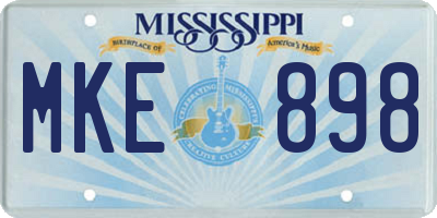 MS license plate MKE898