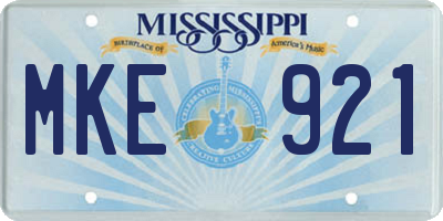 MS license plate MKE921