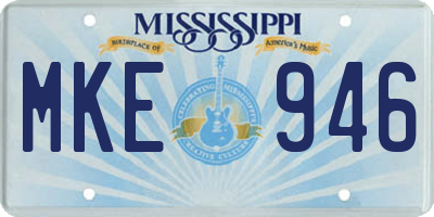 MS license plate MKE946