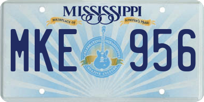 MS license plate MKE956