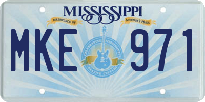 MS license plate MKE971