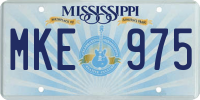 MS license plate MKE975