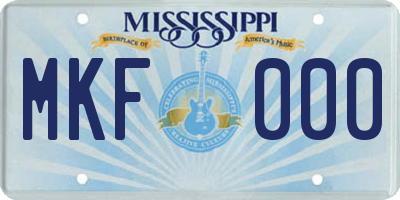 MS license plate MKF000
