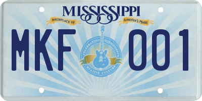 MS license plate MKF001